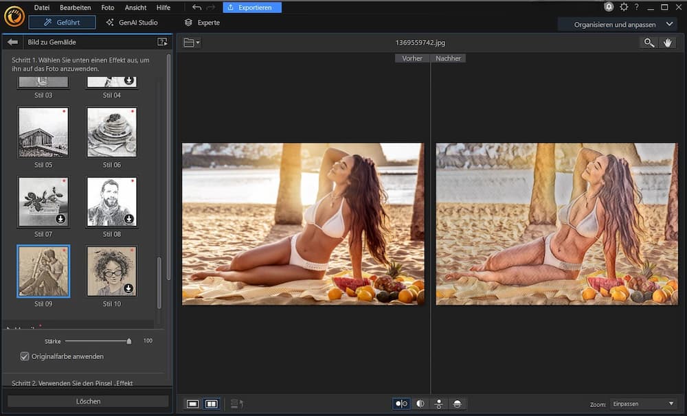 PhotoDirector - Stile übertragen mit dem besten Bildbearbeitungsprogramm